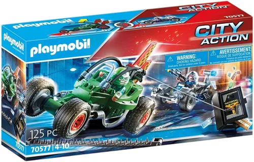 Miniatura 7 de Playmobil Persecución en helicóptero con furgoneta fugitiva