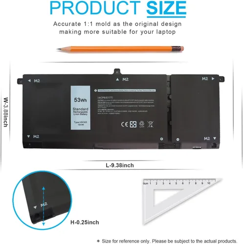 Miniatura 5 de Batería H5CKD de 53 V para Dell Inspiron 7506 7405 7306 7300 7500 5406 5400 2 en 1 plata 5502 5501 5402 5401 5505 5300 5301 5500 8 550 9 Latitude
