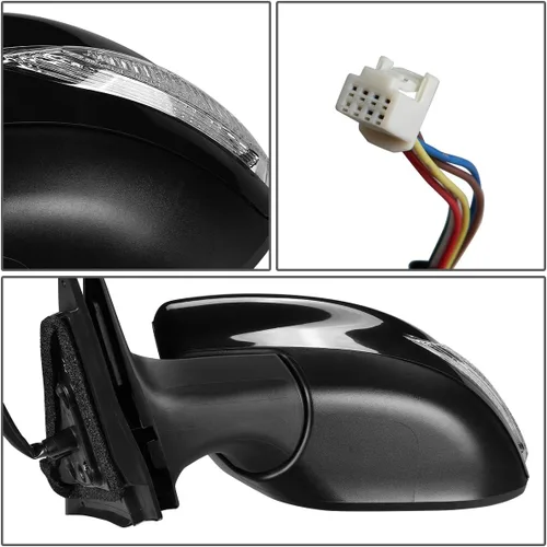 Miniatura 4 de DNA MOTORING OEM-MR-NI1320225 Estilo de fábrica alimentado+calentado+señal de giro izquierda espejo de puerta de vista lateral compatible con Nissan