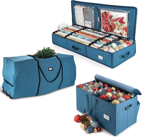 Miniatura 10 de Hearth & Harbor - Bolsa de almacenamiento para árbol de Navidad - Bolsa para árbol de Navidad artificial con asas reforzadas, cremallera doble