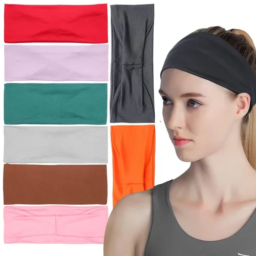 Miniatura 16 de Lotus78, Paquete de 12 diademas anchas para mujer, antideslizantes, modernas bandas deportivas para el cabello de mujer, bandas elásticas suaves