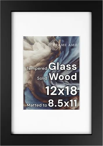 Miniatura 103 de Frame Amo Marco de póster de madera maciza de 13 x 19 pulgadas, color natural, tapete blanco para imagen de 11 x 17 pulgadas, parte frontal