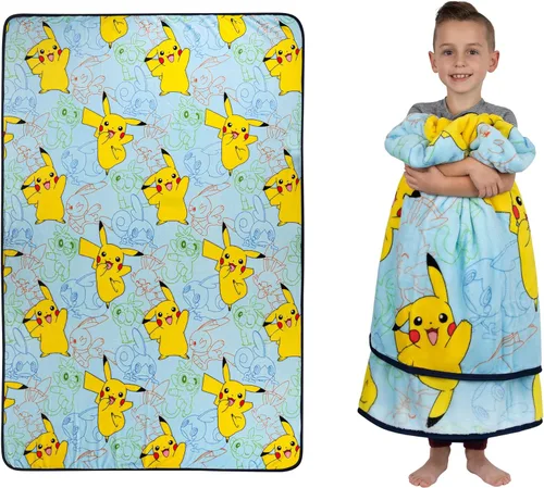Franco Ropa de cama para niños Manta decorativa de felpa súper suave, 62 x 90 pulgadas, Pokémon Multicolor