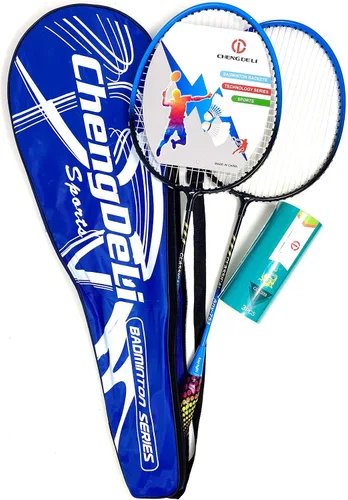 Raqueta de bádminton de alta calidad, par de 2 raquetas con 3 volantes y bolsa de transporte incluida, para jugadores profesionales y principiantes,