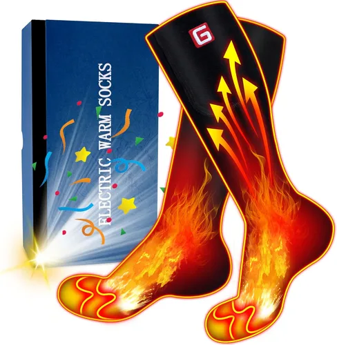 Autocastle Calcetines calefactados para hombres y mujeres, calcetines calefactados recargables para pies fríos, calcetines de calentamiento para