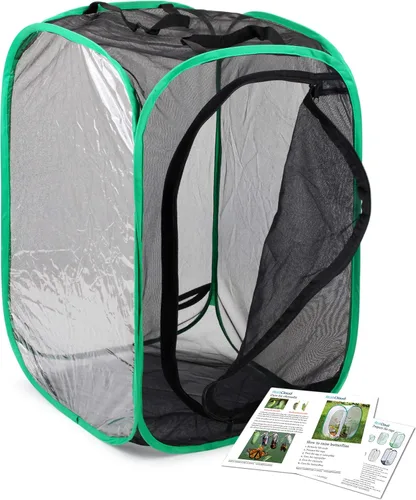 Miniatura 7 de RESTCLOUD - Jaula de hábitat para insectos y mariposas, 23.6 pulgadas de alto Blanco con verde