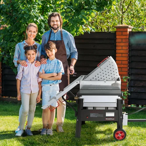 Miniatura 2 de Creole Feast CFB3001 Caldera de cangrejos al aire libre de 70 QT con paleta agitadora y ruedas, caldera de mariscos resistente con soporte