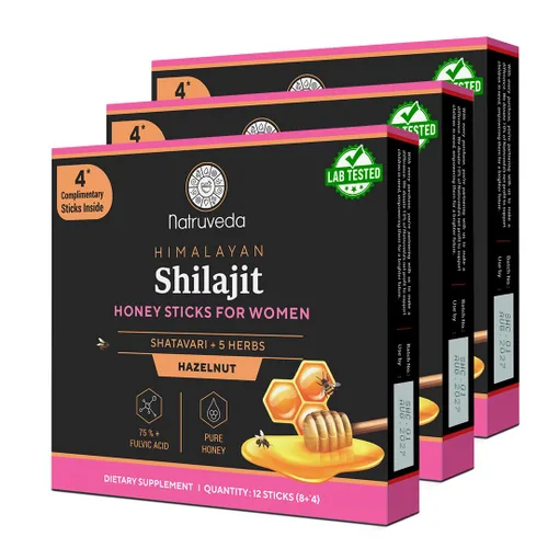 Miniatura 11 de Natruveda, Himalayan Shilajit - Palitos de miel para hombres y mujeres, 75% más de ácido fúlvico y oligominerales, miel cruda, azafrán y resina