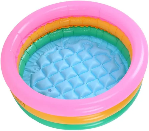 Piscina para niños, piscina de lavabo para niños, forma redonda, color brillante, cuenca de bebé, piscina inflable para interior (pequeña)
