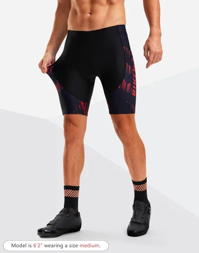 Miniatura 13 de Bikewa Pantalones cortos de ciclismo para hombre, con acolchado 4D, para ciclismo de carretera, con bolsillos con cremallera