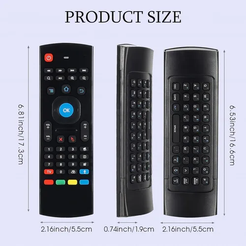 Miniatura 8 de MX3 Air Mouse Control remoto por voz, 2.4G multifuncional Mini teclado inalámbrico Air Mouse remoto para Android Smart TV Box, 3-Gyro y Gsensor