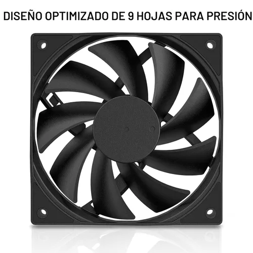 Miniatura 2 de DARKROCK Paquete de 3 ventiladores de carcasa de computadora de 120 mm negros de alto rendimiento de enfriamiento de bajo ruido de 3 pines 1200 RPM
