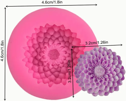 Miniatura 2 de 2 Piezas Pequeño Molde de Girasol de Silicona para Decoración de Fondant, Chocolate, Caramelo, Pastel, Vela, Jabón, Hornear, Pasta de Polímero