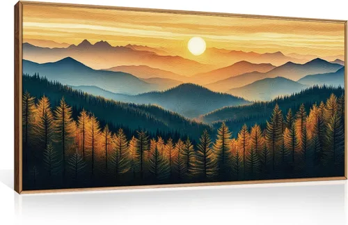 Miniatura 14 de Arte de Pared de Lienzo Enmarcado con Grandes Pinceladas Abstractas, Decoración de Pared Azul Marino Neutro, Pintura de Pared Moderna en Tonos