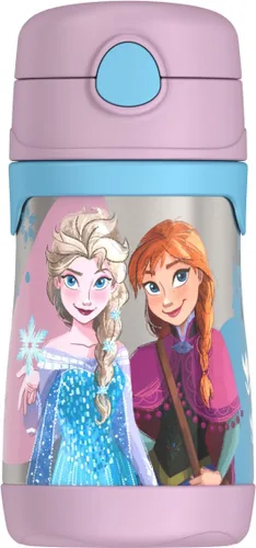 Miniatura 18 de Thermos Bebé 10 oz. Botella de acero inoxidable con popote emergente, coches