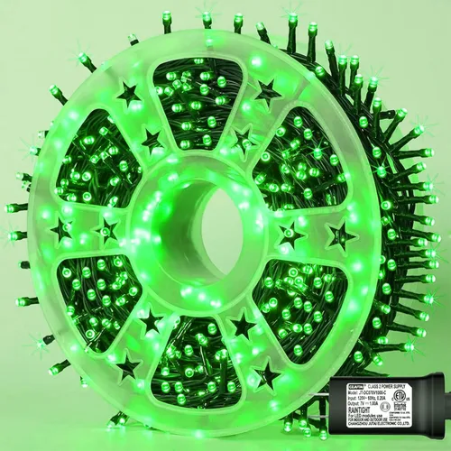 Miniatura 25 de YEGUO 200 luces LED de 66 pies para Navidad, exteriores, impermeables, cadena de luces blancas cálidas para interiores, 8 modos, cable verde, luz