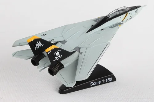 Miniatura 6 de Daron Worldwide Trading - Sello de franqueo F-14 Tomcat Vf-103 Jolly Rogers modelo de avión a escala 1/16o, de 144 meses a 1000 meses, color negro