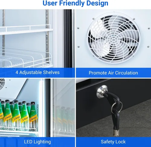 Miniatura 10 de Refrigerador comercial BODEGACOOLER para bebidas con puerta de vidrio, refrigerador comercial para bebidas de 12.5 pies cúbicos, refrigerador