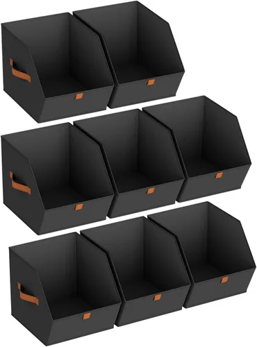 Miniatura 26 de Homsorout Cubos grandes de almacenamiento para armario, con doble asa para ropa, toallas, juguetes, organizadores de estantes para dormitorio