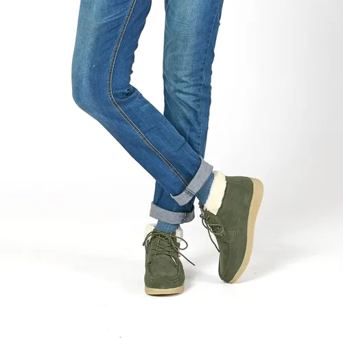 Miniatura 4 de TRULAND Botas de invierno para mujer Botas de tobillo con forro de piel de gamuza resistentes al agua