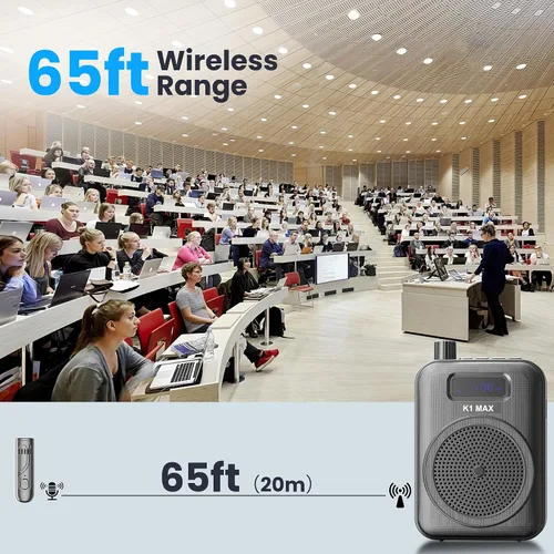 Miniatura 2 de Amplificador de voz Micrófono inalámbrico con Lavalier Bluetooth, micrófono portátil y altavoz para profesores, mini amplificador recargable, ideal