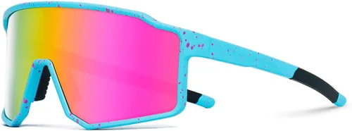 Miniatura 10 de FMY Gafas de sol deportivas polarizadas para hombres y mujeres con 3 lentes intercambiables, protección UV, gafas de ciclismo de béisbol MTB