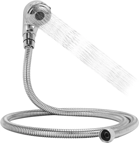 Kit de rociador de manguera de tazón de champú con conector G1/2 pulgadas, manguera de champú de acero inoxidable de 47 pulgadas con cabezal de