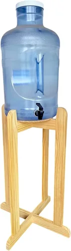 Miniatura 6 de Aquanation Soporte de madera para piso, barniz natural, 27 pulgadas para agua Crock, botellas de agua, jarra de agua de 3 y 5 galones y plantas