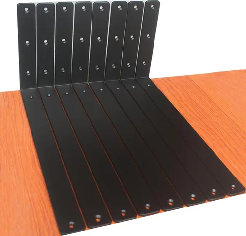 Miniatura 79 de Paquete de 12 soportes de estante en L de 8 pulgadas de largo x 6 pulgadas de alto x 1.5 pulgadas de ancho, 5 mm de grosor, soporte de estante en L