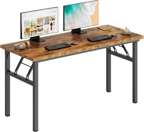 Miniatura 21 de DlandHome - Mesa plegable para computadora de 47 pulgadas, escritorio portátil, mesa de actividades, mesa de conferencias, escritorio de oficina