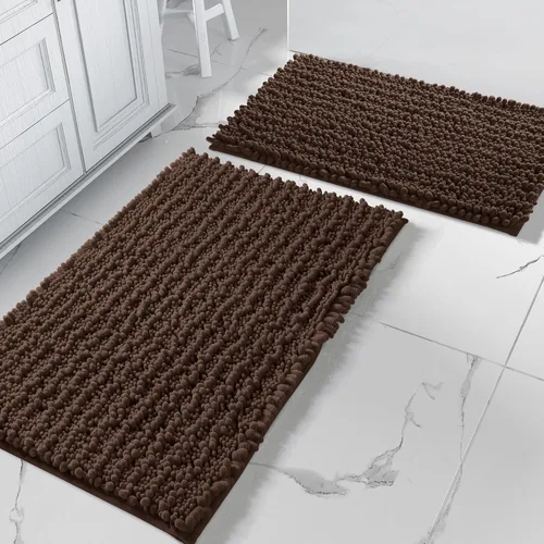Miniatura 26 de Yimobra - Juego de alfombras de baño de 2 piezas - Alfombra de baño de felpa de lujo extra gruesa de secado rápido, antideslizante súper absorbente