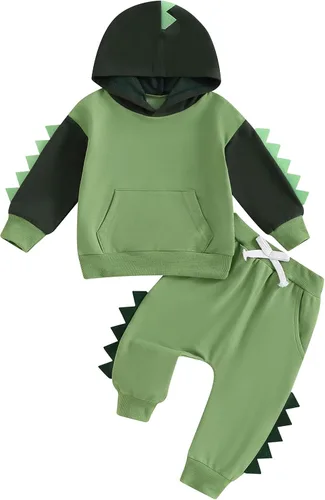 Miniatura 122 de Conjunto de ropa de otoño e invierno para bebé y niño, sudadera larga con capucha y pantalones para niños pequeños, 6, 12, 18, 24 meses, 2T