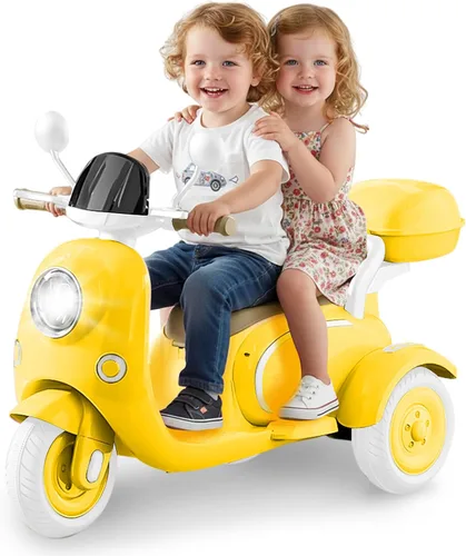 Miniatura 8 de HEIMILI Motocicleta eléctrica para niños, scooter eléctrico para niños de 3 años, juguete para niñas, scooter de 3 ruedas de 12V para montar