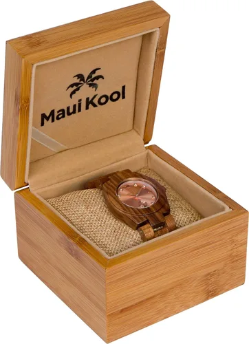 Miniatura 5 de Maui Kool Reloj de madera Hana Collection para mujer analógico de madera caja de bambú