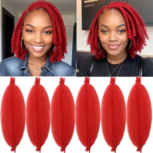 Miniatura 47 de Marley Twist - Cabello trenzado marrón Spring Twist de 18 pulgadas, cabello Marley para rastas suaves de imitación mariposa, cabello trenzado rizado
