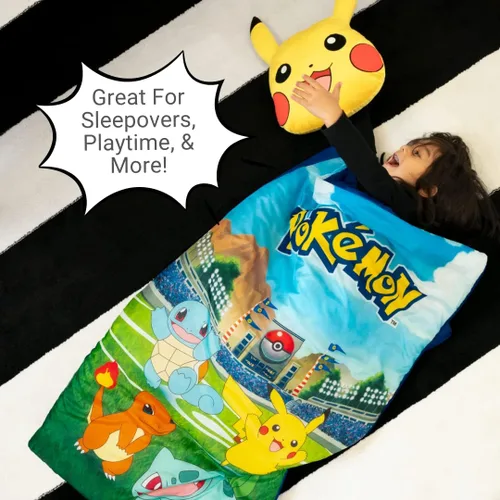 Miniatura 4 de Pokémon Anime Kids - Juego de 2 bolsas para dormir y bolsa de dormir y bolsa de dormir para niños, 46 pulgadas de largo x 26 pulgadas de ancho