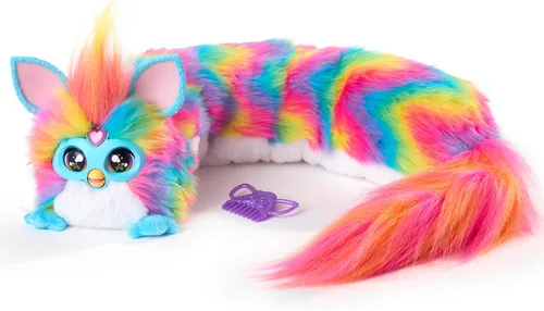 Miniatura 11 de FURBY Juguete Interactivo DJ, Peluche Electrónico Súper Suave Arcoíris con Música, Luces, Movimiento y Juegos, Habla Inglés y Furbish, 32 Pulgadas