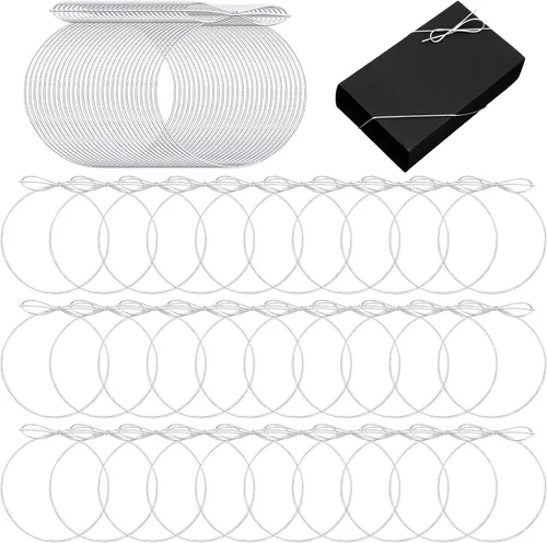 Miniatura 10 de Berlune 120 lazos elásticos para cajas de regalo, lazos elásticos con lazos preatados de 20 pulgadas de cinta elástica de 20 pulgadas de cinta