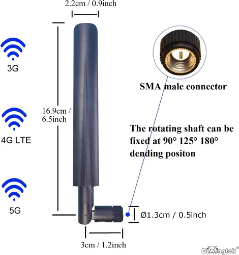 Miniatura 2 de 2 unids 0.14 oz LTE 0.18 oz mimo 600-5000Mhz SMA Antenas masculinas, compatibles con router cámara de seguridad tarjeta de red cámara IP video caza