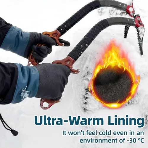 Miniatura 2 de Schwer Guantes de trabajo de invierno 100% impermeables, guantes largos para congelador con revestimiento de poliuretano a base de agua, máxima