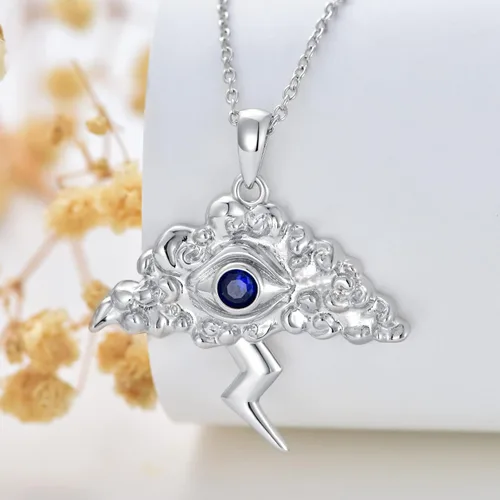 Miniatura 6 de PROESS Regalos de Navidad, collar con dije de amuleto de plata de ley con dije de mal de ojo, estrella de David, collar con dije de amuleto