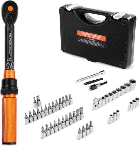 Miniatura 15 de VEVOR Llave dinamométrica de 1/2 pulgada con clic de 25-250 pies.libra/34-340 Nm, juego de llave dinamométrica ajustable de doble dirección, kit
