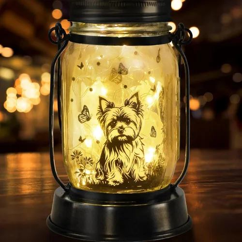 Miniatura 72 de Farol solar de Chihuahua, regalo para mujeres, hombres, mamá, cumpleaños, amantes de perro Chihuahua, luz conmemorativa pérdida de mascotas