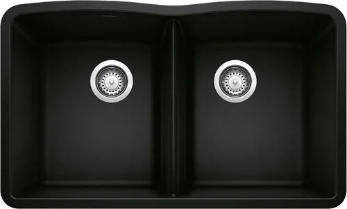 Miniatura 9 de BLANCO 440184 Diamond Silgranit 50/50 - Fregadero de cocina con doble tazón, 32 pulgadas, color antracita