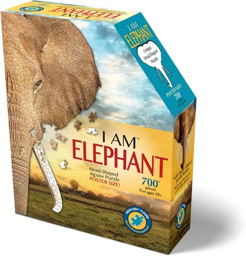 Miniatura 2 de Madd Capp ELEPHANT - Rompecabezas de 700 piezas para mayores de 10 a 3007 años, borde único en forma de animal, tamaño de póster, corte aleatorio