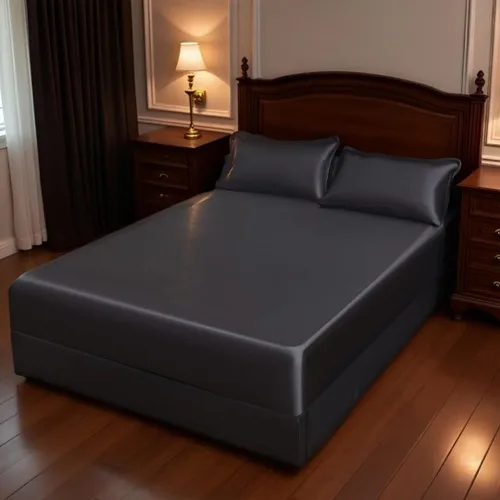 Juwenin Home Juego de sábanas bajeras de satén sedoso de 2 piezas, suave y cómodo, para dormitorio, habitación de invitados (1 sábana bajera + 1