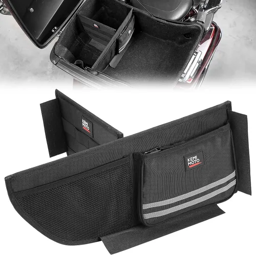 KEMIMOTO Organizador para Tour Pack Bolsa de almacenamiento con bolsillo de malla y divisores compatible con Touring CVO Road Glide Ultra Limited