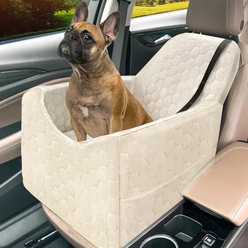 Miniatura 12 de Asiento de automóvil para perros pequeños/medianos, asiento elevador de perro de espuma viscoelástica, seguridad de viaje para asiento de automóvil