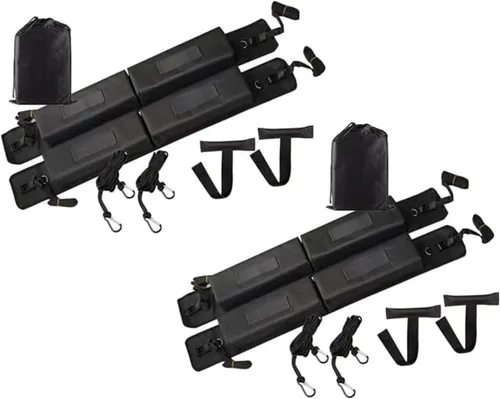 Miniatura 10 de Almohadillas suaves para portaequipajes de techo, soporte para kayak para uso en automóvil con o sin rieles, soporte universal antideslizante