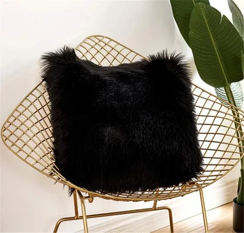 Funda de cojín larga de lujo de piel sintética súper suave, funda de cojín de lujo para el hogar, sofá, cama, automóvil, fiesta, decorativa, 18 x 18